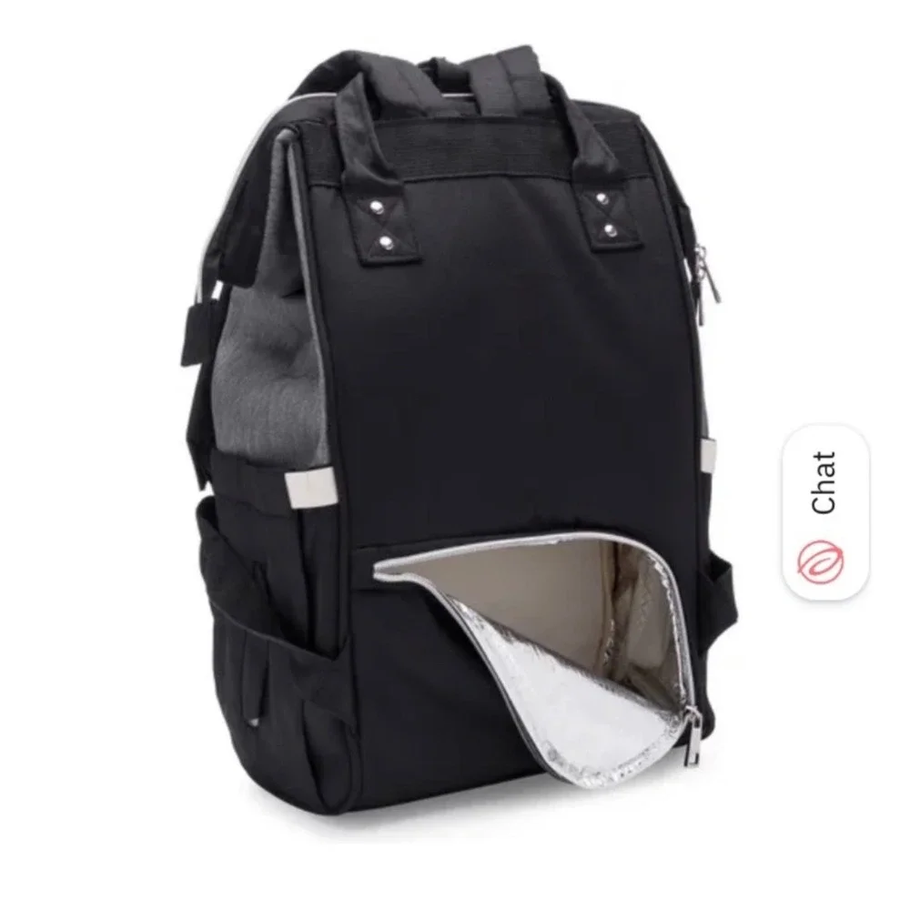 AFBP Grey Diaper Bag Breast Pump Insulated Backpack Pockets‎ Multi-Function